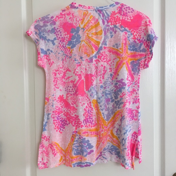 Lilly Pulitzer lightweight summer top, womens small t-shirt starfish - Picture 6 of 7